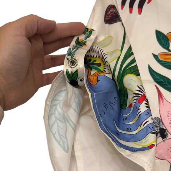 Womens Art Shirt Surreal Print Button-Up Cheetah Rider Snake Yin Yang Size Small - Picture 4 of 9